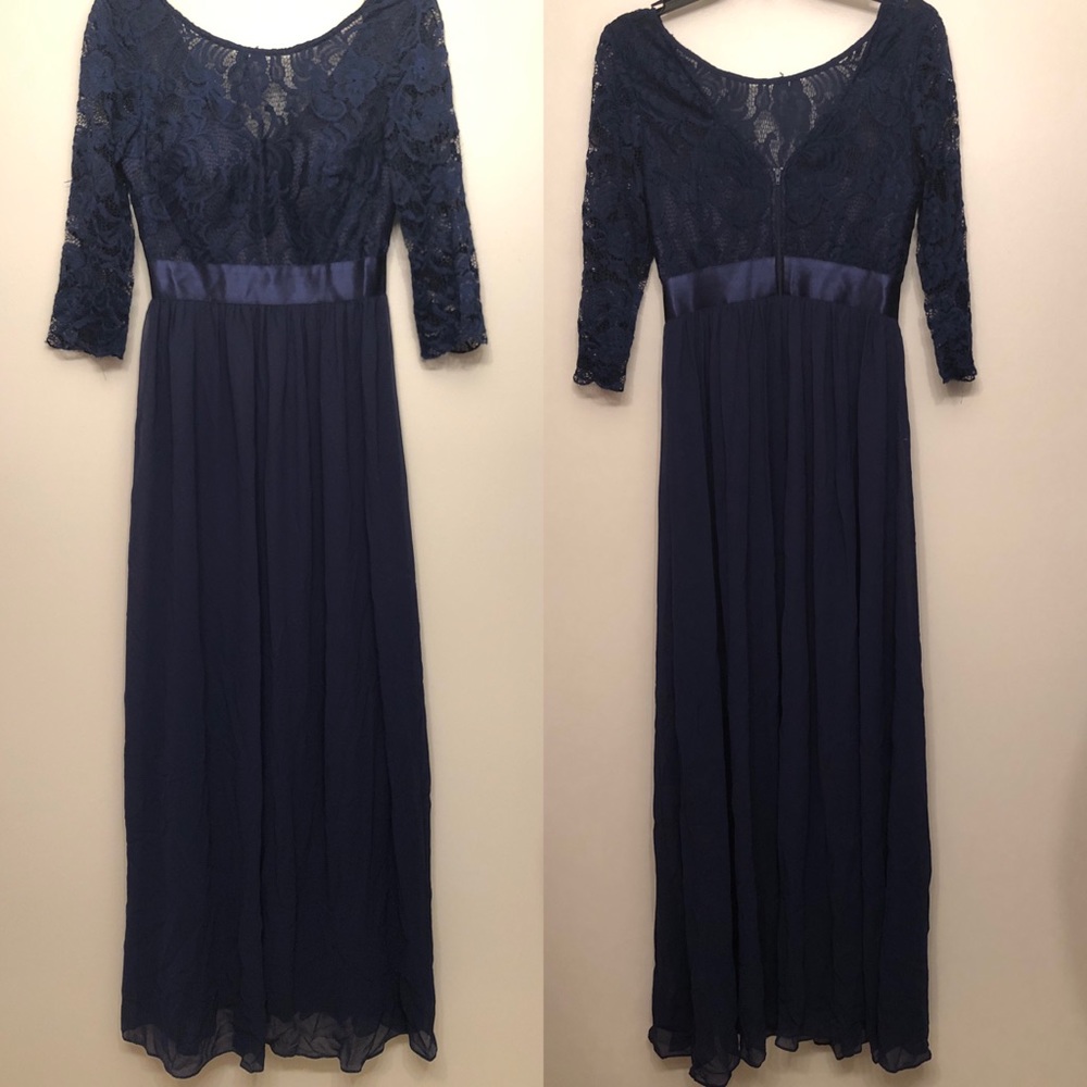 Ever pretty long navy blue formal dress size 4
